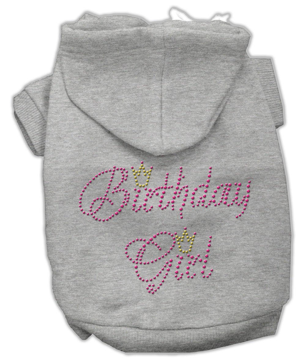 [Australia] - Mirage Pet Products 8-Inch Birthday Girl Hoodies, X-Small, Grey 