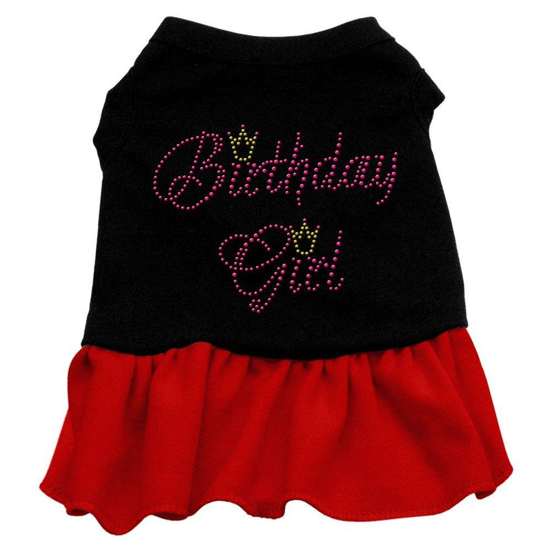 Mirage Pet Products 57-03 XXLBKRD 18" Birthday Girl Rhinestone Dresses Black with Red, XX-Large - PawsPlanet Australia