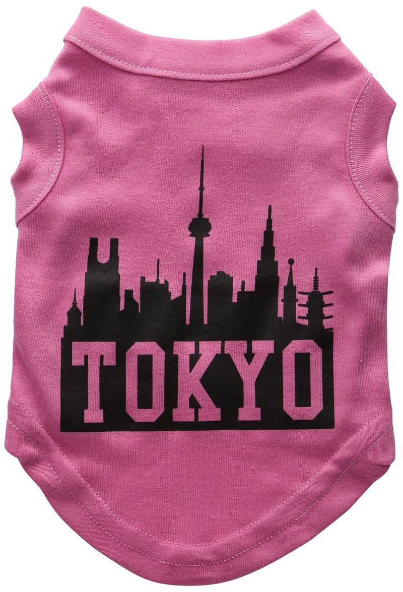 [Australia] - Mirage Pet Products 10-Inch Tokyo Skyline Screen Print Shirt for Pets, Small, Bright Pink 
