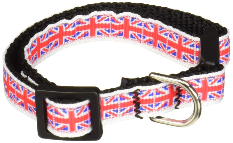 [Australia] - Mirage Pet Products Tiled Union Jack UK Flag Nylon Ribbon Collar for Cat 