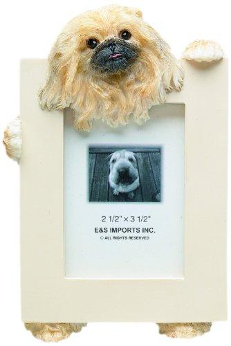 [Australia] - Pekingese Picture Frame Holds Your Favorite 2.5 by 3.5 Inch Photo, Hand Painted Realistic Looking Pekingese Stands 6 Inches Tall Holding Beautifully Crafted Frame, Unique and Special Pekingese Gifts for Pekingese Owners 