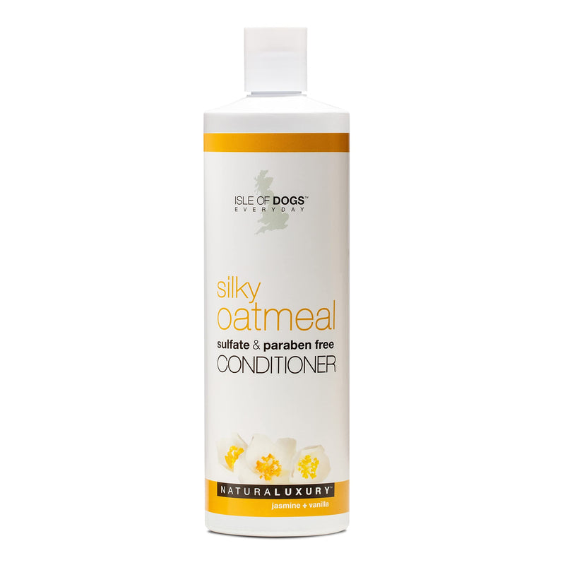 Isle of Dogs - Everyday Natural Luxury Silky Oatmeal Conditioner - Jasmine + Vanilla - Sulfate & Paraben Free Formula - Conditioner With Oatmeal & Jojoba Oil For A Silky Coat - 1 Gal, 16 Fl Oz - PawsPlanet Australia