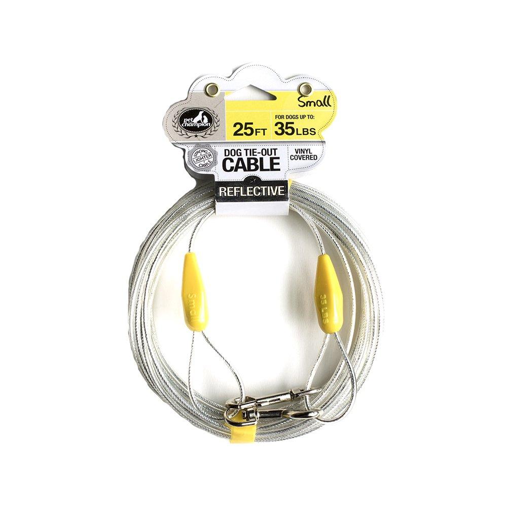 [Australia] - Pet Champion Toy Reflective Tie Out Cable for Dogs Small - 35 lb 