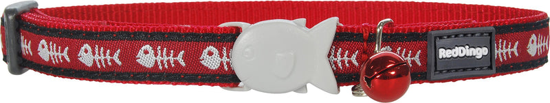 [Australia] - Red Dingo Designer Cat Collar, Fishbone Red 