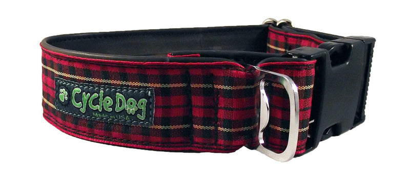 [Australia] - Cycle Dog Bottle Opener Recycled Dog Collar, Wide Width l Red Plaid 