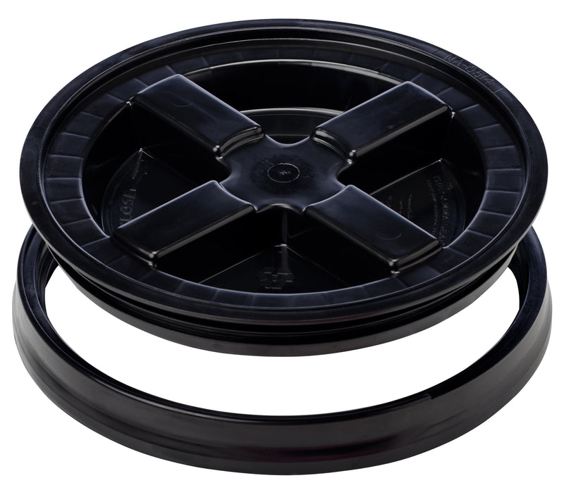 GAMMA2 Gamma Seal Lid - Pet Food Storage Container Lids - Fits 3.5, 5, 6, & 7 Gallon Buckets Black - PawsPlanet Australia