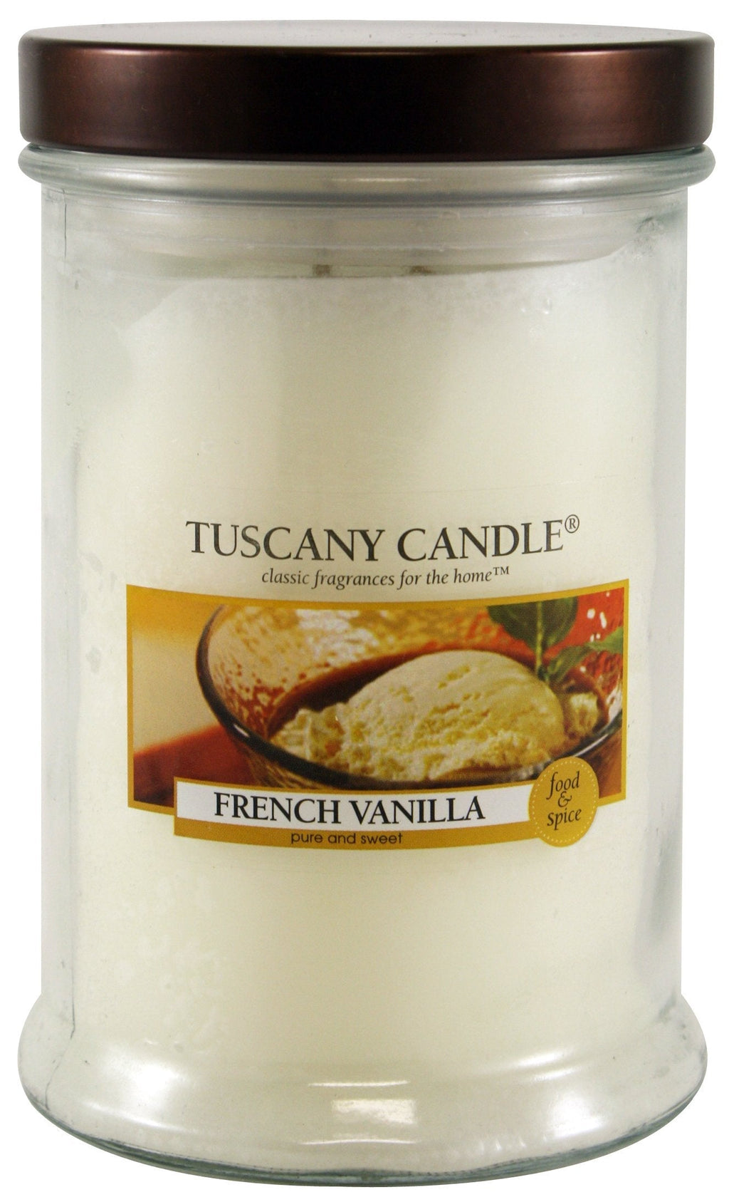 Langley Empire Candle Tuscany, Mottled, Bronze Lid, 18-Ounce, French Vanilla - PawsPlanet Australia