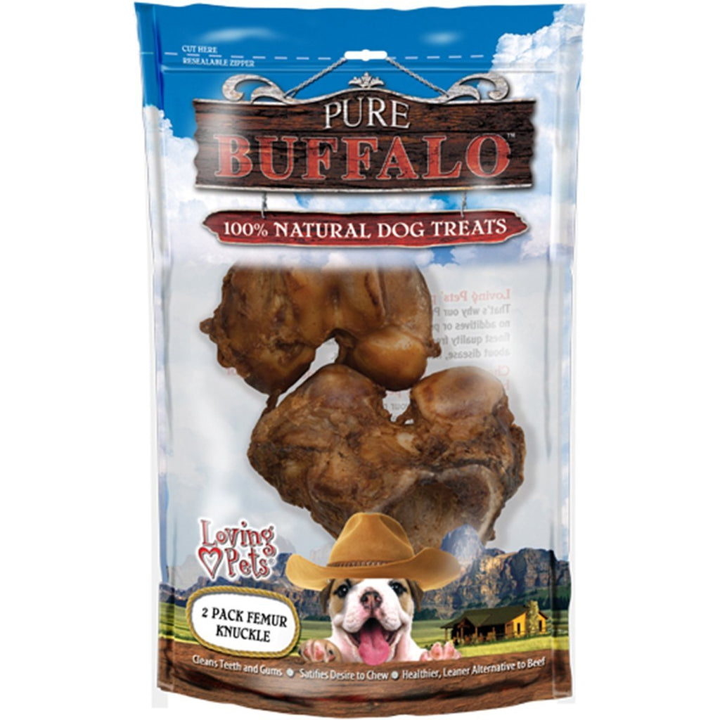 [Australia] - Loving Pets Pure Buffalo Bone Dog Treats 2-Pack Meaty Femur Knuckle Bone 