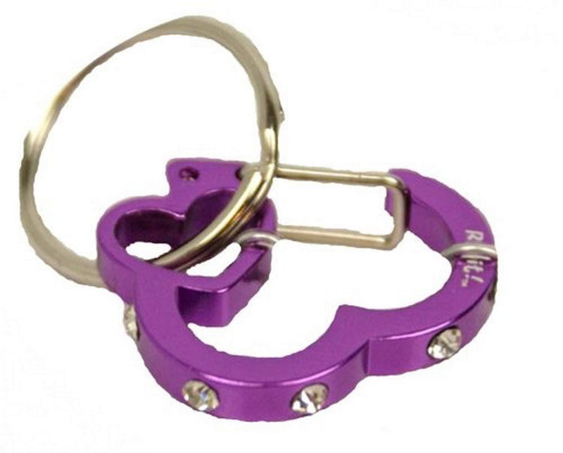 [Australia] - Rubit The Easy Dog Tag Rhinestone Heart Switch Clip, Medium, 1.07-Inch Diameter, Purple 