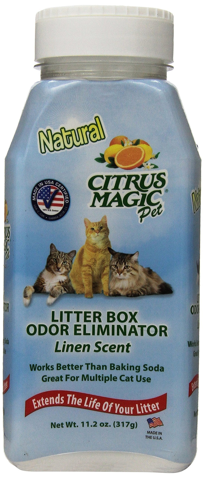 [Australia] - Citrus Magic Litter Box Odor Eliminator Shaker Bottle, 11.2-Ounce, Linen 