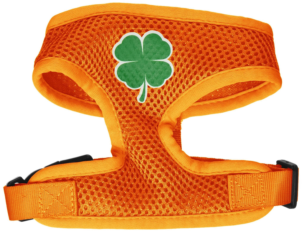 [Australia] - Mirage Pet Products Shamrock Screen Print Soft Mesh Dog Harnesses, Small, Orange 