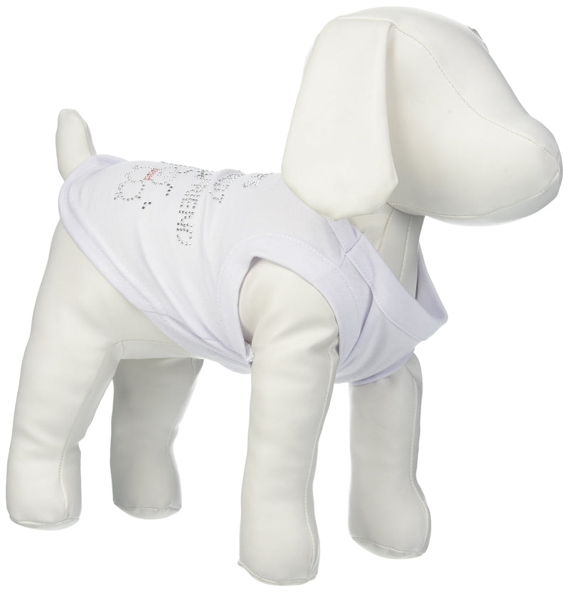 [Australia] - Mirage Pet Products 10-Inch Snowman's Best Friend Rhinestone Print Shirt for Pets, Small, White 