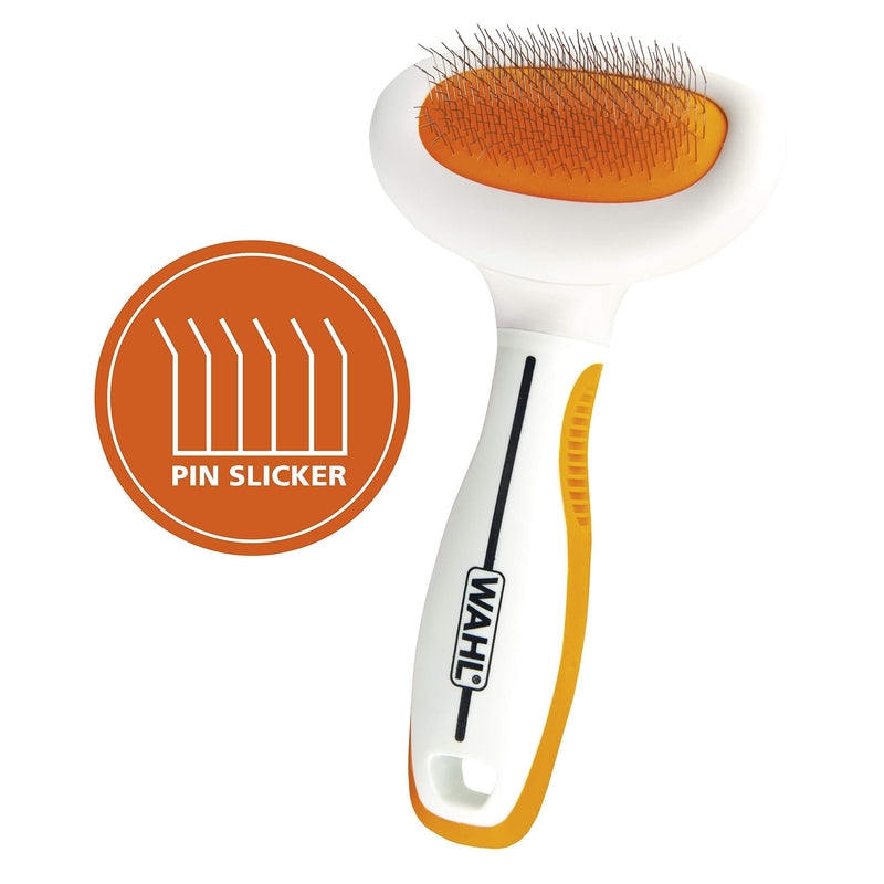 [Australia] - Wahl Premium Small Slicker Brush with Ergonomic Rubber Grips for Comfortable Brushing of Small Dogs & Cats - Model 858406 