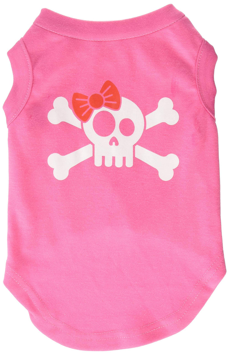 [Australia] - Mirage Pet Products Skull Crossbone Bow Screen Print Shirt, Medium, Bright Pink 