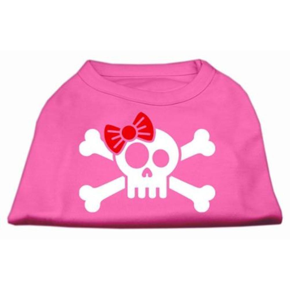 Mirage Pet Products Skull Crossbone Bow Screen Print Shirt, XX-Large, Bright Pink - PawsPlanet Australia