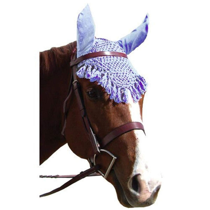 Intrepid International Fancy Crochet Fly Veil, Horse Size Light Blue - PawsPlanet Australia