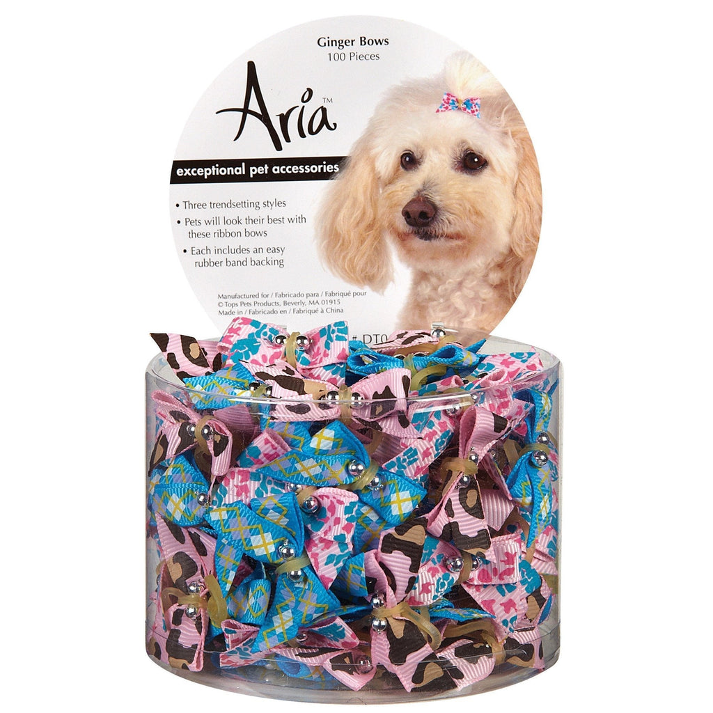 Aria Ginger Bows for Dogs, 100-Piece Canisters - PawsPlanet Australia