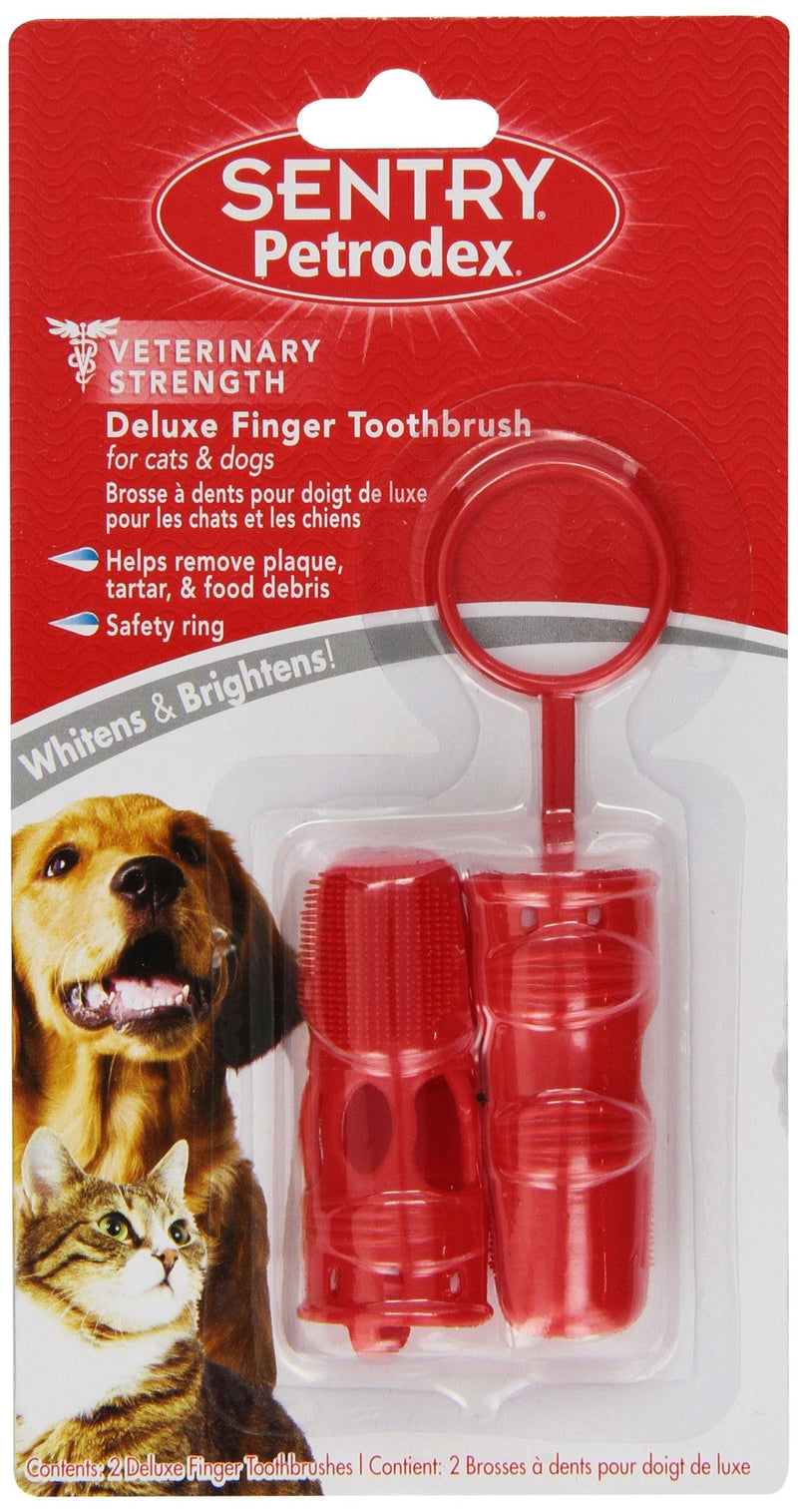 Petrodex Deluxe Finger Toothbrush for Dogs and Cats, 2 Count 1 - PawsPlanet Australia