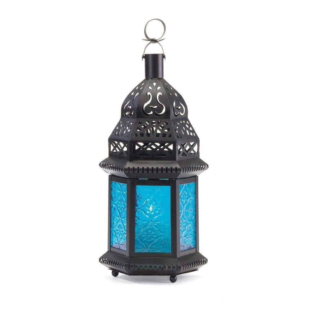 Gallery of Light Moroccan Lantern Blue Glass Candle Holder Candleholder - PawsPlanet Australia