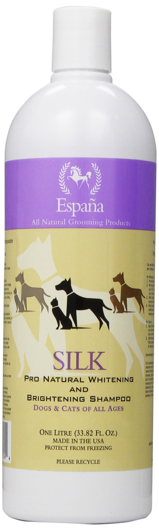 [Australia] - Espana Silk ESP0315DC Specially Formulated Silk Pro Whitening and Brightening Shampoo for Dogs and Cats 1L-33.82Oz Dog and Cat 