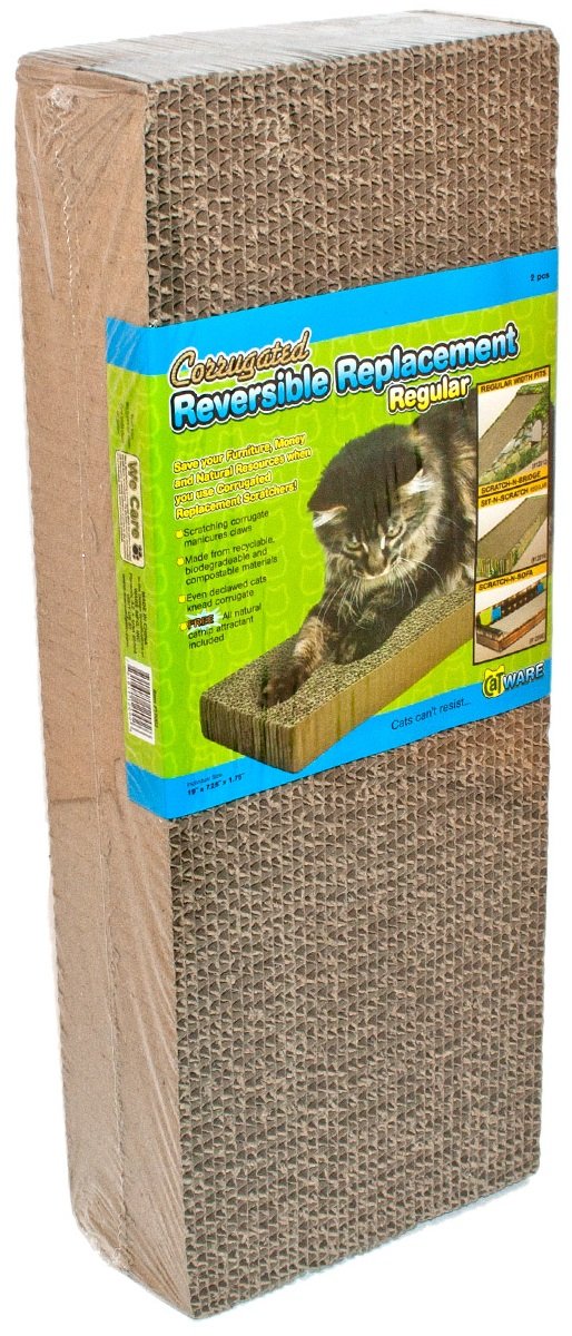 Ware Corrugated Reversible Regular Scratcher Pads, Natural 2 Pack - PawsPlanet Australia
