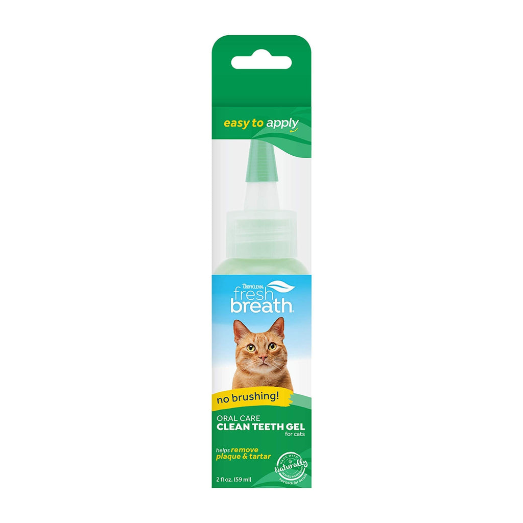 TropiClean Fresh Breath No Brushing Oral Care Gel for Pets - Made in USA - Removes Plaque & Tartar Without Brushing - Easy Dental Routine 2 Ounce Cat - PawsPlanet Australia