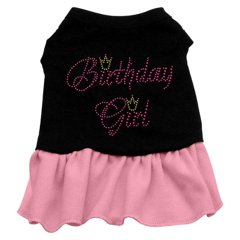 Mirage Pet Products 57-03 SMBKPK 10" Birthday Girl Rhinestone Dresses Black with Light Pink, Small - PawsPlanet Australia