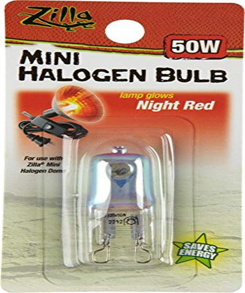 [Australia] - Zilla Reptile Terrarium Heat Lamps Mini Halogen Bulb Night Red 50W 