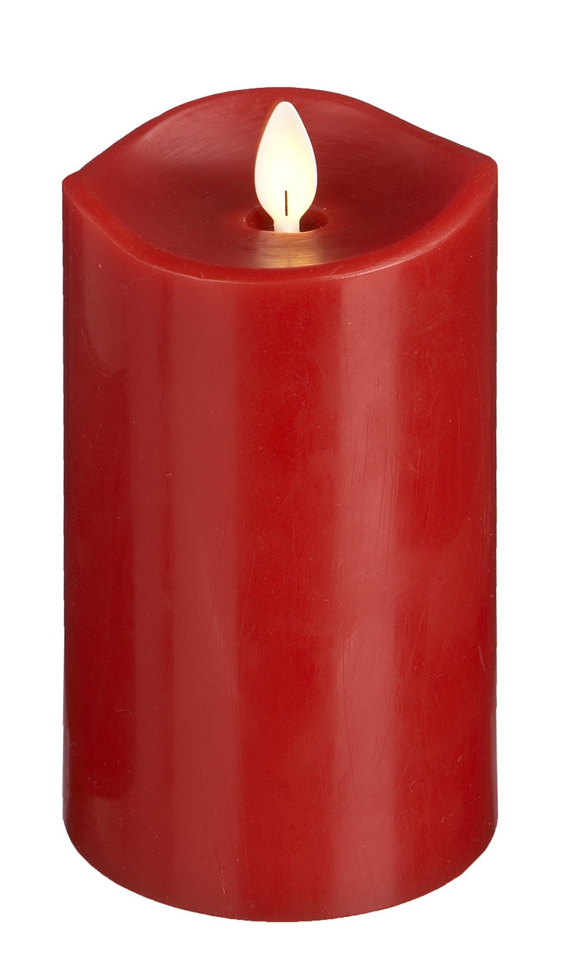 Cottage Collectibles Luxury Lite Home Decor Flameless LED Wax Pillar Candle , Red - PawsPlanet Australia