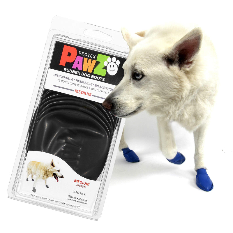 Pawz Dog Boots (Medium) | Dog Paw Protection with Dog Rubber Booties | Dog Booties for Winter, Rain and Pavement Heat | Waterproof Dog Shoes for Clean Paws - PawsPlanet Australia