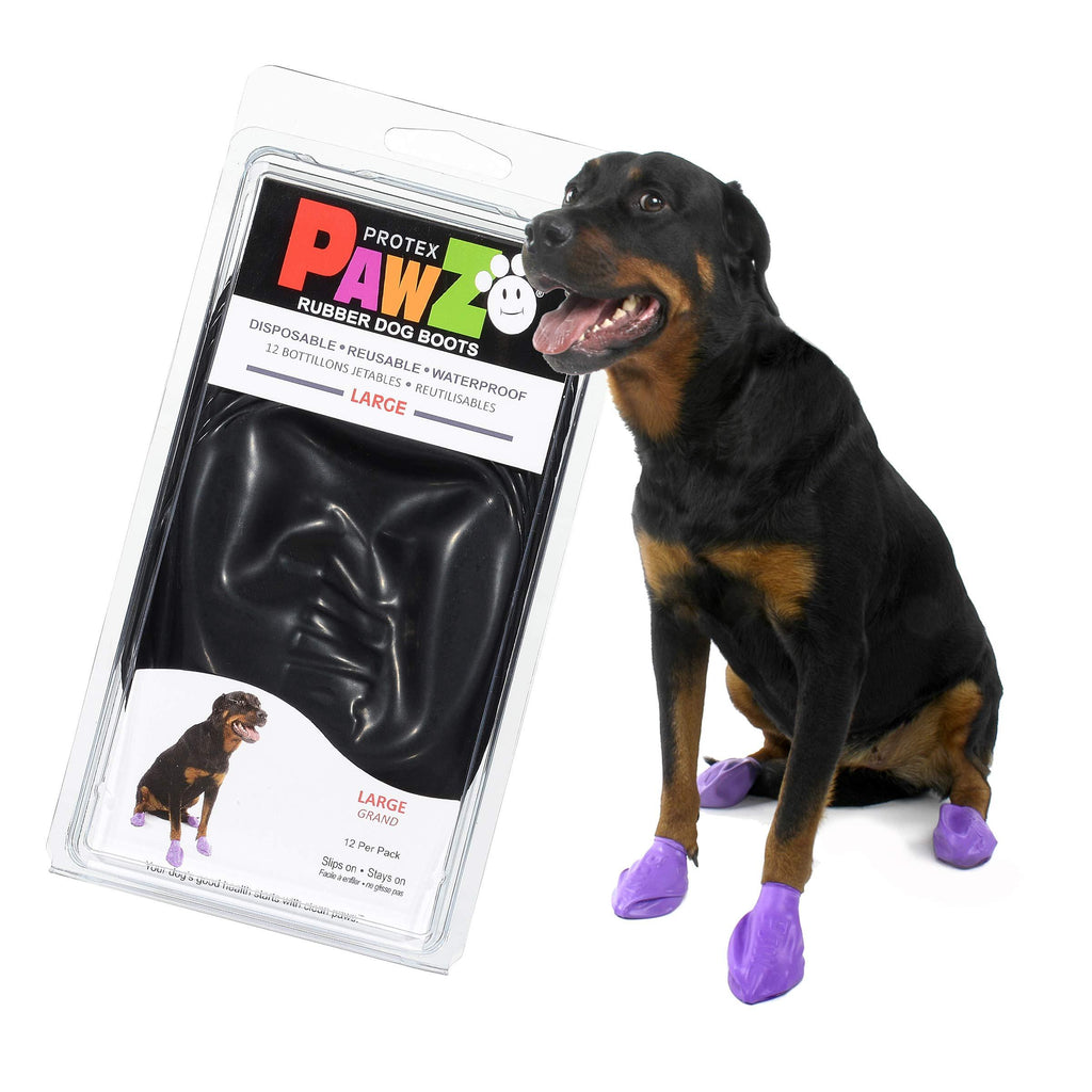 [Australia] - Pawz Dog Boots (Large) | Dog Paw Protection with Dog Rubber Booties | Dog Booties for Winter, Rain and Pavement Heat | Waterproof Dog Shoes for Clean Paws 