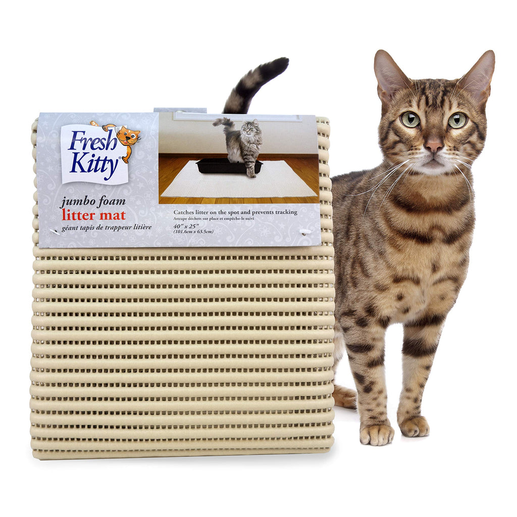 [Australia] - Fresh Kitty Durable XL Jumbo Foam Litter Mat – BPA and Phthalate Free, Water Resistant, Traps Litter from Box, Scatter Control, Easy Clean Mats 40"x25" (9027) 