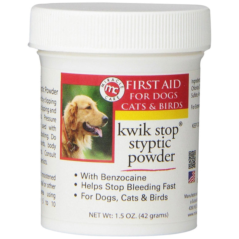 Kwik Stop Styptic Powder with Benzocaine 42 GM - PawsPlanet Australia