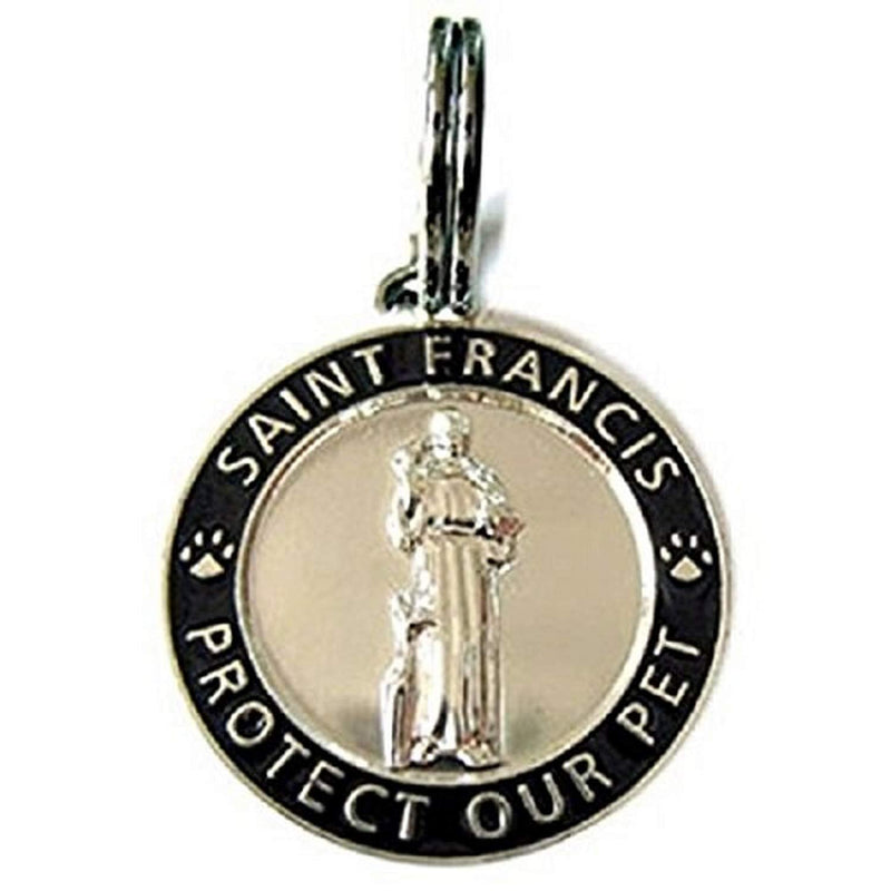 Luxepets Pet Collar Charm, Saint Francis of Assisi, Small, Black - PawsPlanet Australia
