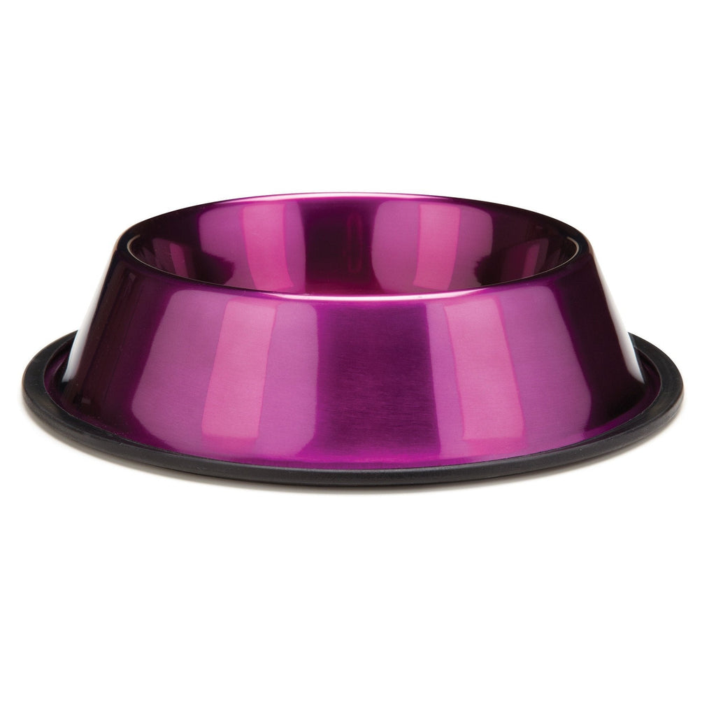 [Australia] - Pro Select Dura-Gloss Metallic Stainless Steel Bowl - Ruby 16 Oz. 