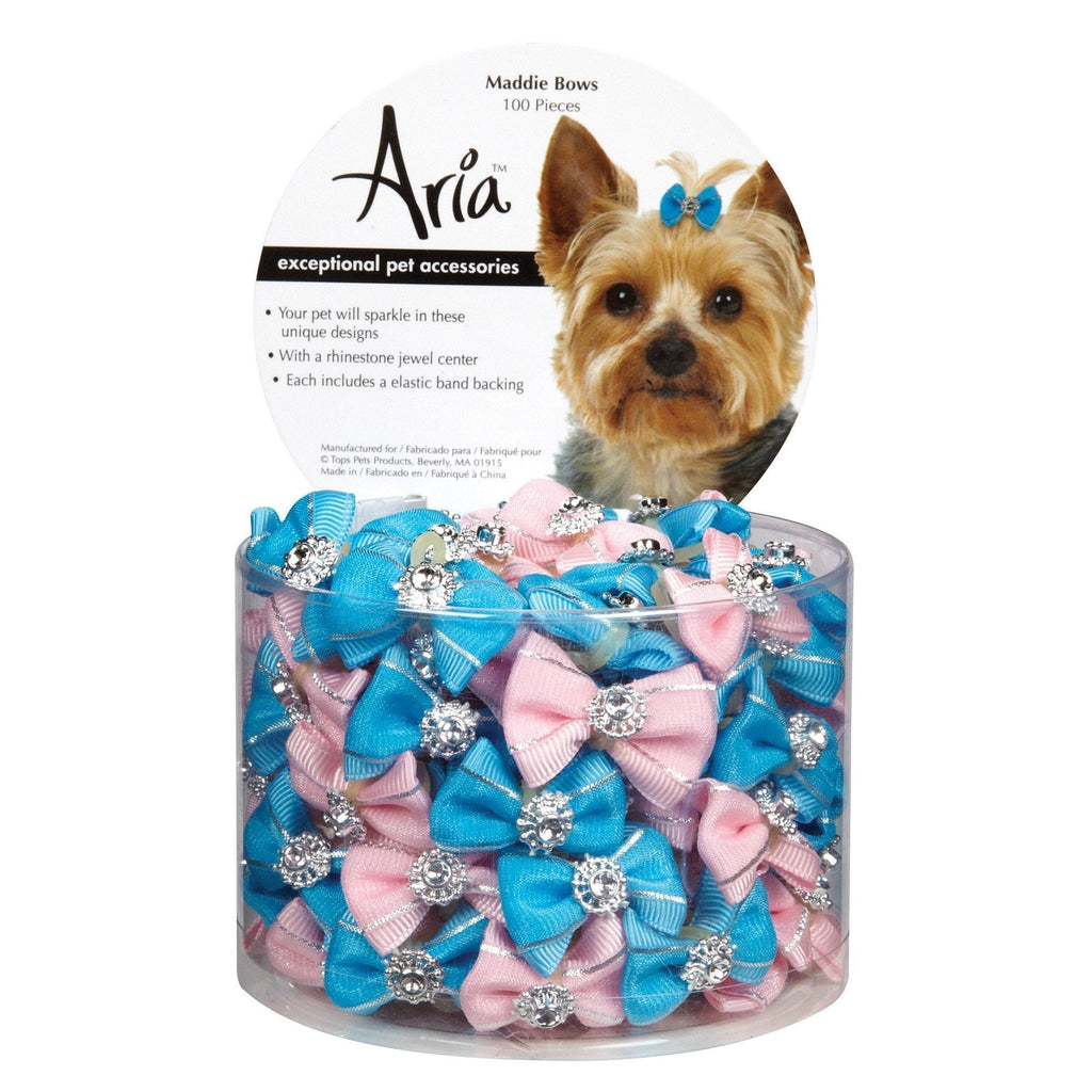 [Australia] - Aria Maddie Bows for Dogs, 100-Piece Canisters 