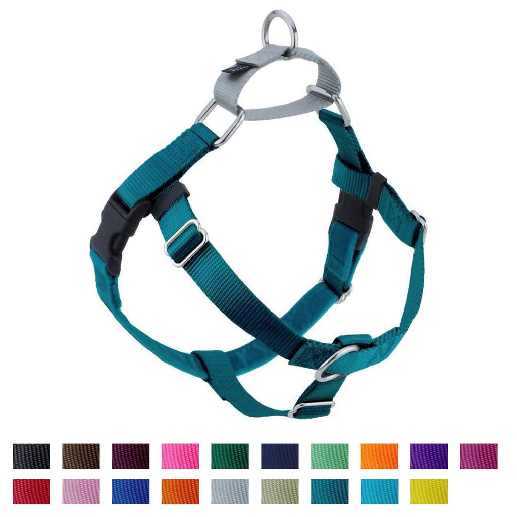 [Australia] - 2 Hounds Design Freedom No Pull Dog Harness, Adjustable Gentle Comfortable Control for Easy Dog Walking, for Small Medium and Large Dogs, Made in USA 1" MD (Chest 24" - 28") Teal 