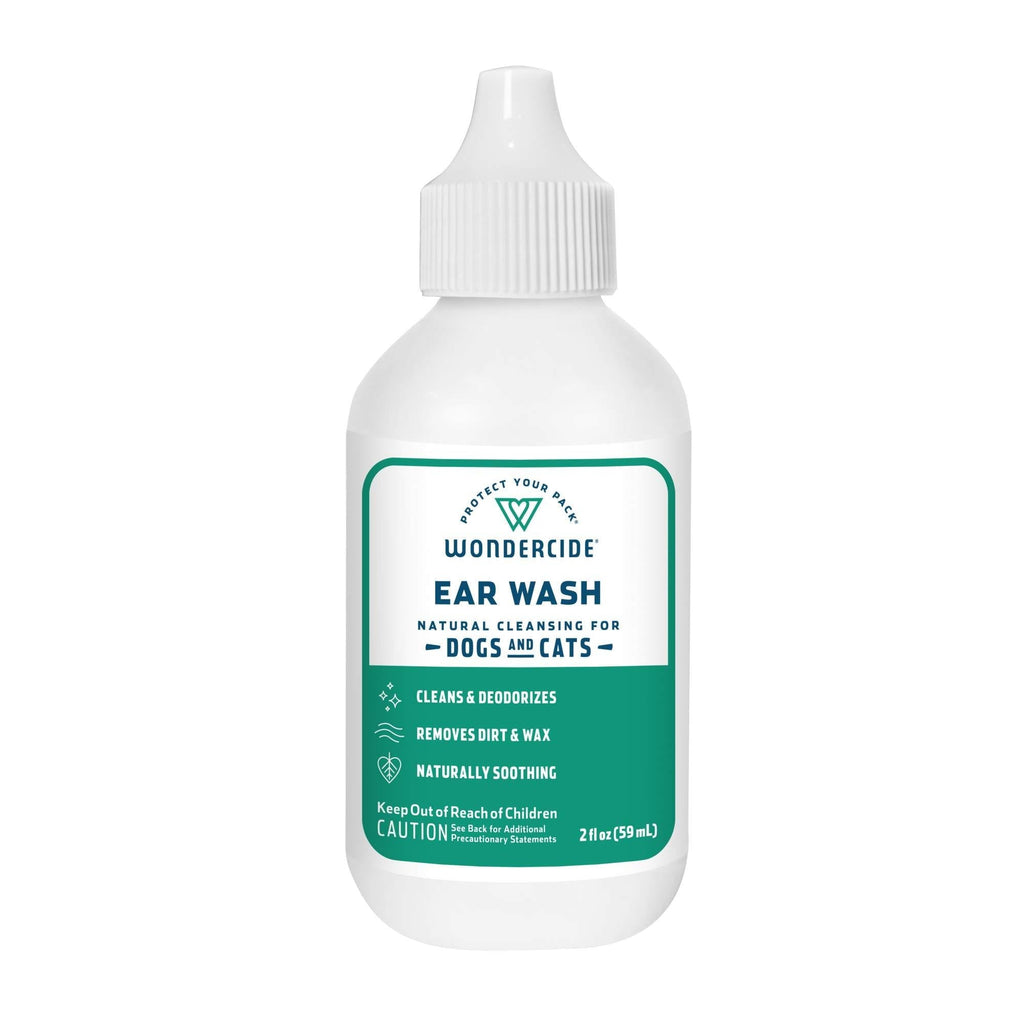 Wondercide - Deodorizing Ear Wash Drops for Dogs and Cats - Gentle Plant-Based Pet Ear Cleaner with Natural Essential Oils - Alcohol-Free - 2 Fl oz - PawsPlanet Australia