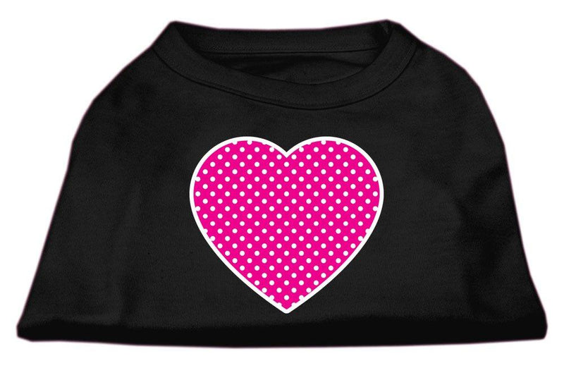 [Australia] - Mirage Pet Products Pink Swiss Dot Heart Screen Print Shirt, XX-Large, Black 