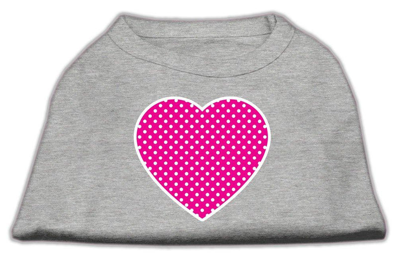 [Australia] - Mirage Pet Products Pink Swiss Dot Heart Screen Print Shirt, XX-Large, Grey 