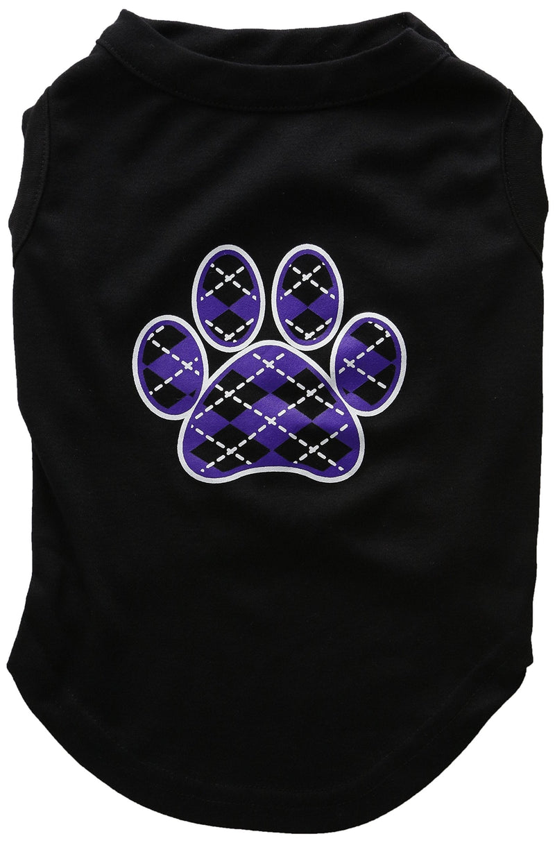 [Australia] - Mirage Pet Products Argyle Paw Purple Screen Print Shirt Black Lg (14) 