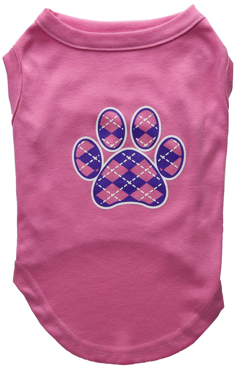 [Australia] - Mirage Pet Products Argyle Paw Purple Screen Print Shirt Bright Pink Lg (14) 