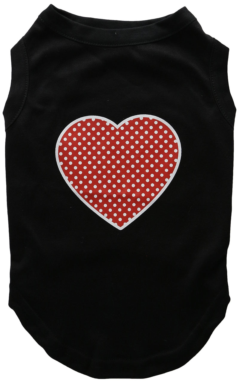 [Australia] - Mirage Pet Products Red Swiss Dot Heart Screen Print Shirt Not Applicable Black 