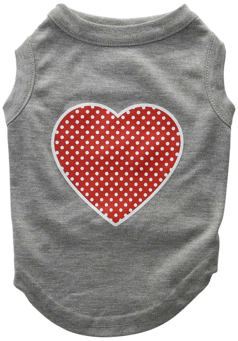 [Australia] - Mirage Pet Products Red Swiss Dot Heart Screen Print Shirt, Medium, Grey 