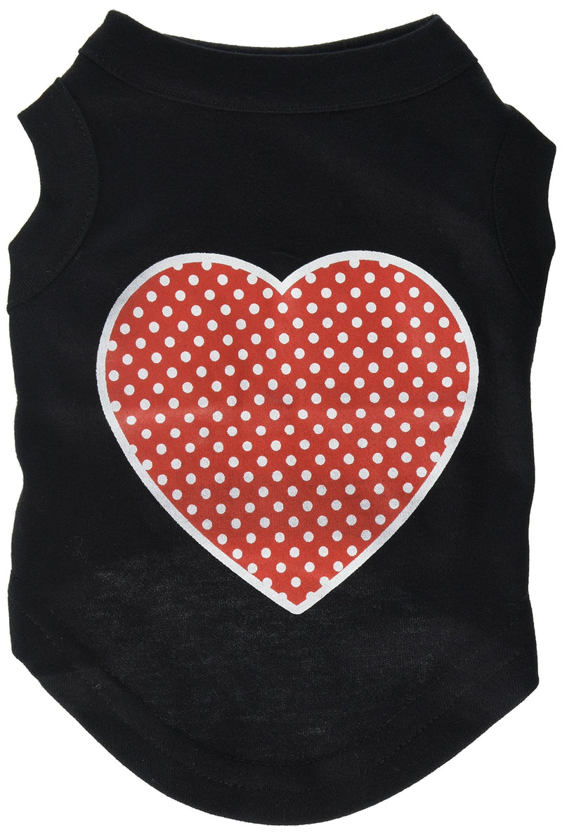 [Australia] - Mirage Pet Products Red Swiss Dot Heart Screen Print Shirt, Small, Black 