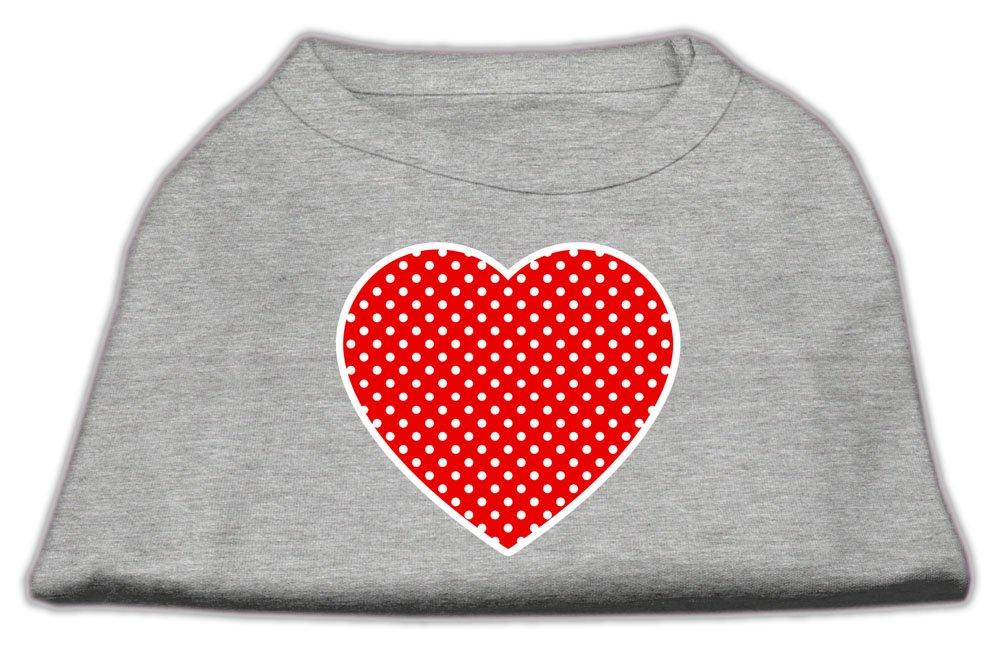 [Australia] - Mirage Pet Products Red Swiss Dot Heart Screen Print Shirt, X-Small, Grey 