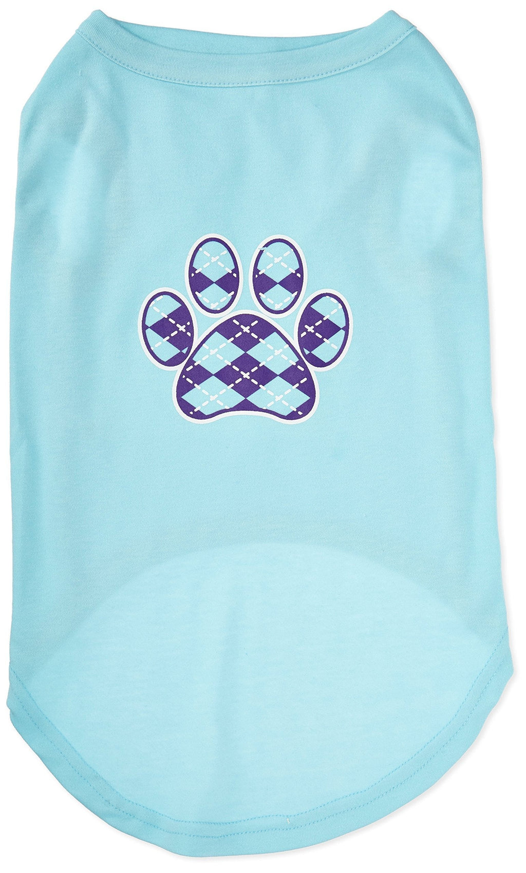 [Australia] - Mirage Pet Products Argyle Paw Purple Screen Print Shirt Aqua XXL (18) 