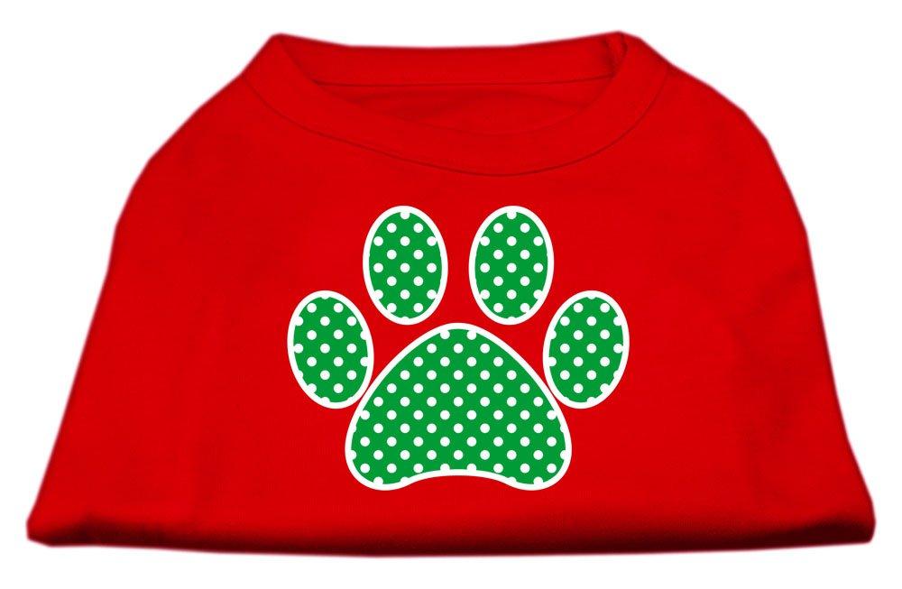 [Australia] - Mirage Pet Products Green Swiss Dot Paw Screen Print Shirt, XX-Large, Red 