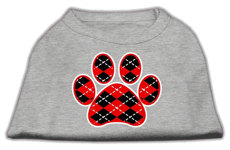 [Australia] - Mirage Pet Products Argyle Paw Red Screen Print Shirt Grey XXXL (20) 