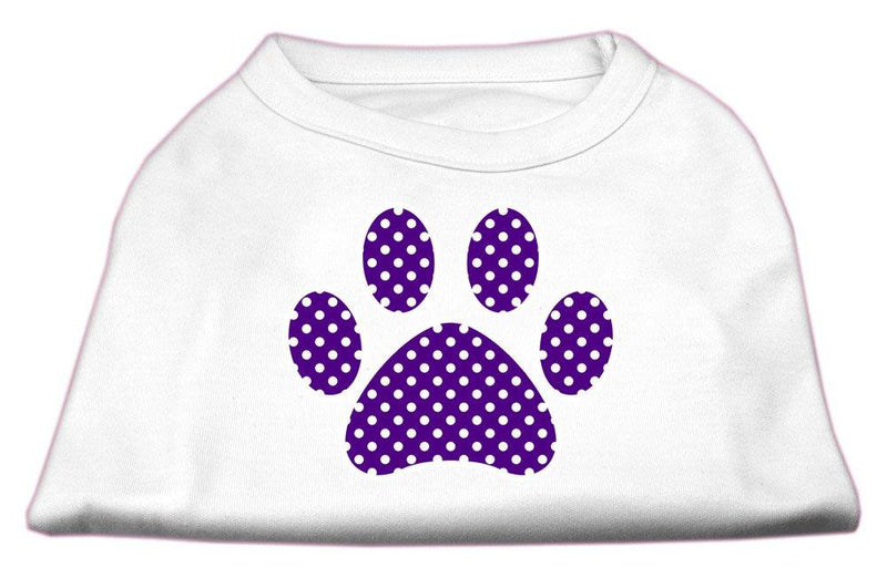[Australia] - Mirage Pet Products Purple Swiss Dot Paw Screen Print Shirt White XXXL (20) 